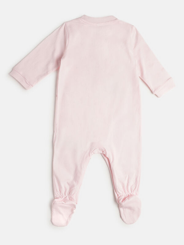Girls Light Pink Knitted Front Opening Babysuit image number null